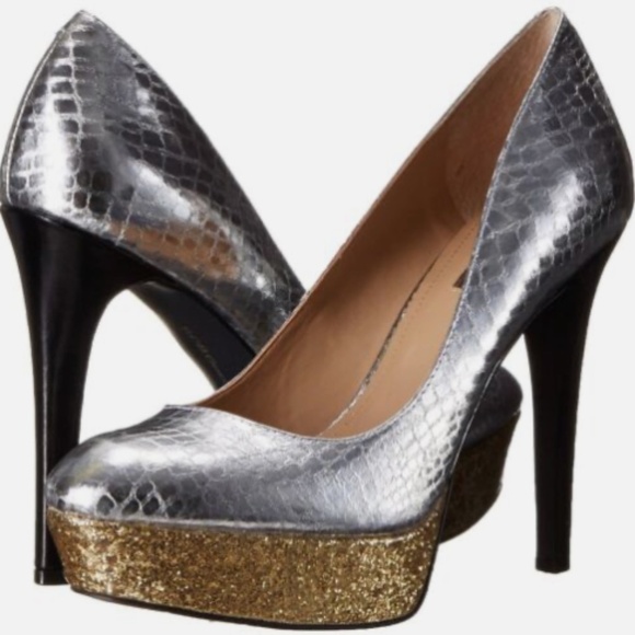 BCBG Generation Silver and Gold Heels Size 7 - Picture 2 of 7